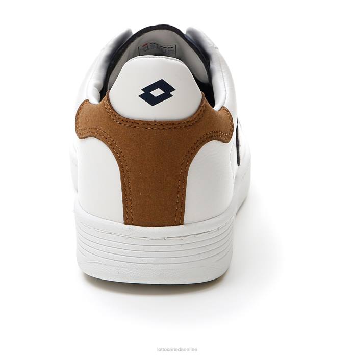 1973 EVO V ALL WHITE/DRESS BLUE/RUBBER BROWN Lotto Man Shoes 0Z6F92