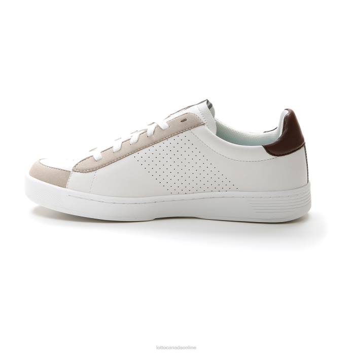 COURT 73 AMF WHITE/MUSTANG BROWN Lotto Man Shoes 0Z6F59
