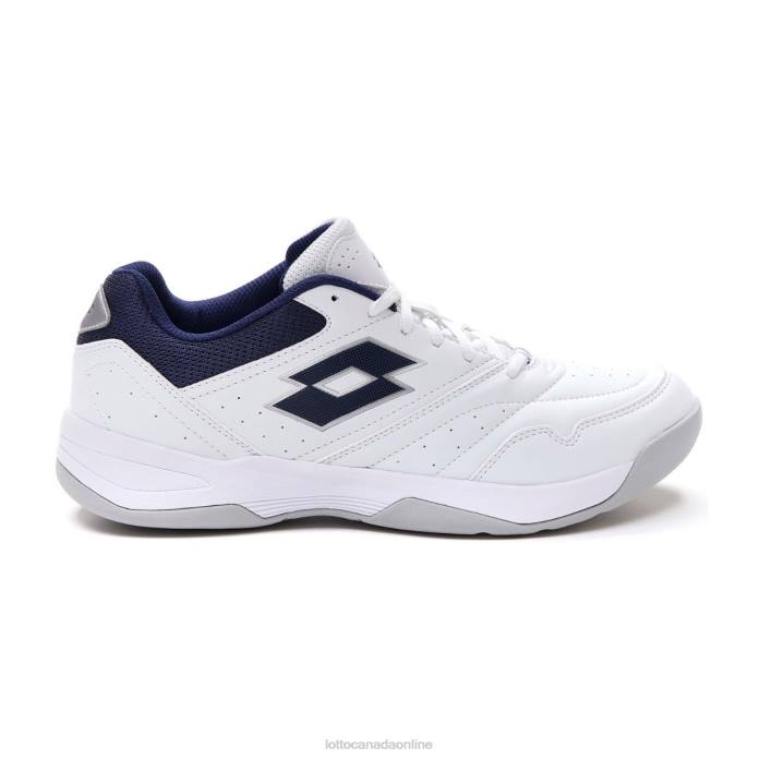 COURT LOGO XVIII ALL WHITE/NAVY BLUE Lotto Man Shoes 0Z6F73