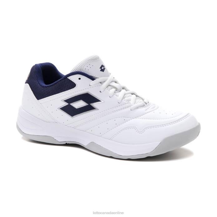 COURT LOGO XVIII ALL WHITE/NAVY BLUE Lotto Man Shoes 0Z6F73