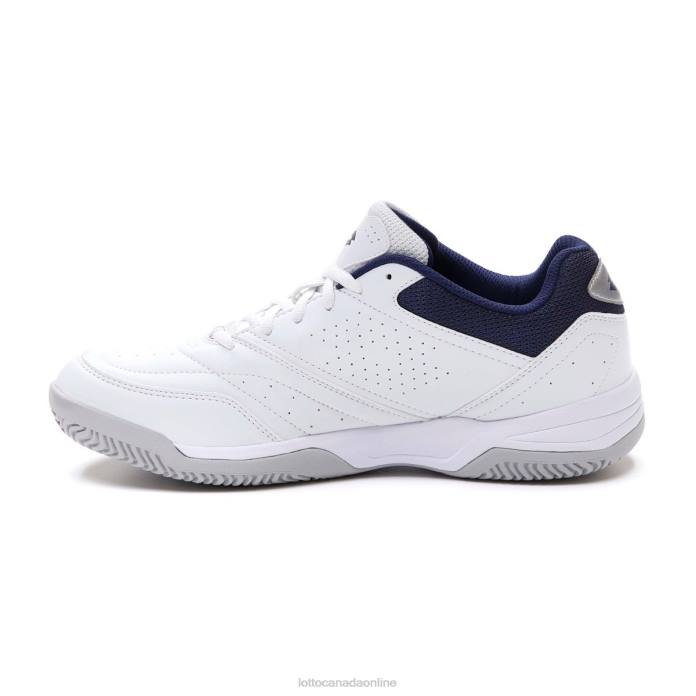 COURT LOGO XVIII ALL WHITE/NAVY BLUE Lotto Man Shoes 0Z6F73