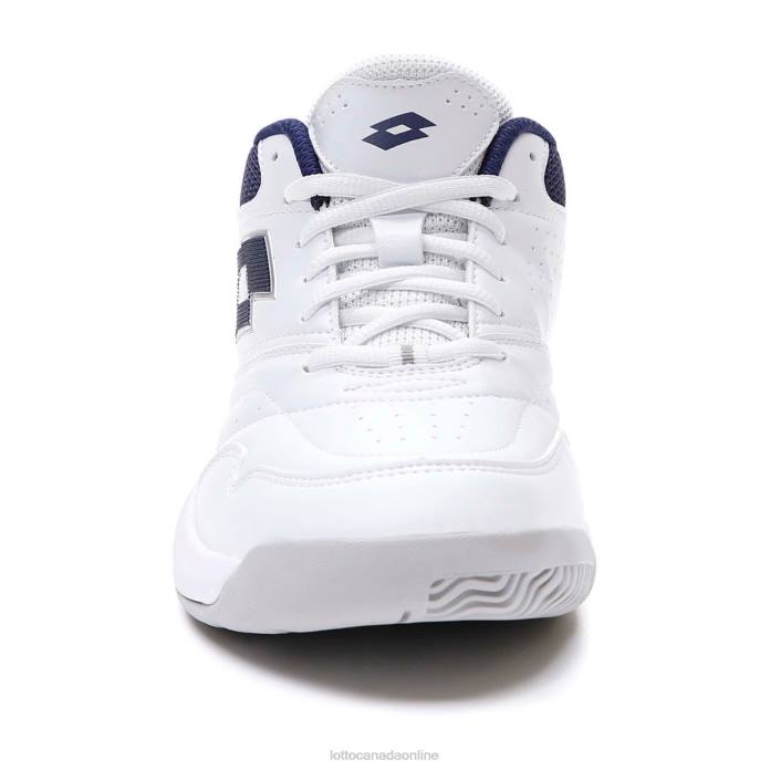 COURT LOGO XVIII ALL WHITE/NAVY BLUE Lotto Man Shoes 0Z6F73