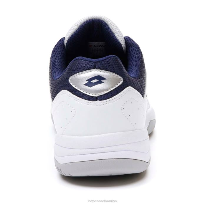 COURT LOGO XVIII ALL WHITE/NAVY BLUE Lotto Man Shoes 0Z6F73