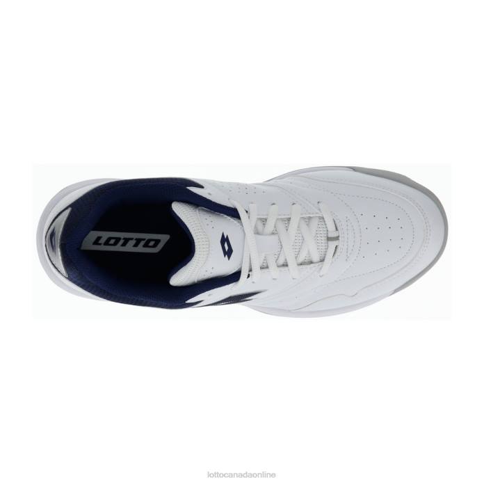 COURT LOGO XVIII ALL WHITE/NAVY BLUE Lotto Man Shoes 0Z6F73