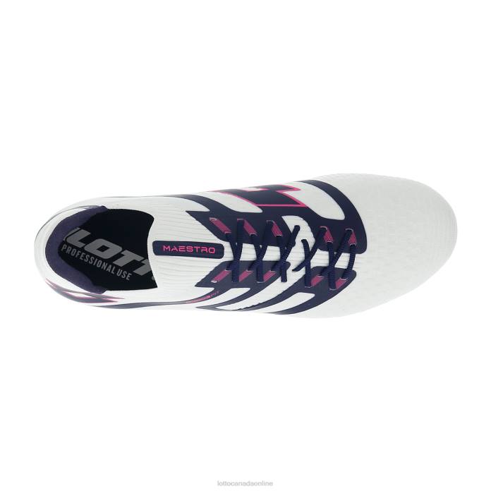 MAESTRO 100 IV FG ALL WHITE/NAVY BLUE Lotto Man Shoes 0Z6F144