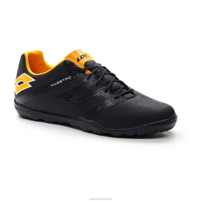 MAESTRO 700 IV TF ALL BLACK/SAFFRON Lotto Man Shoes 0Z6F181