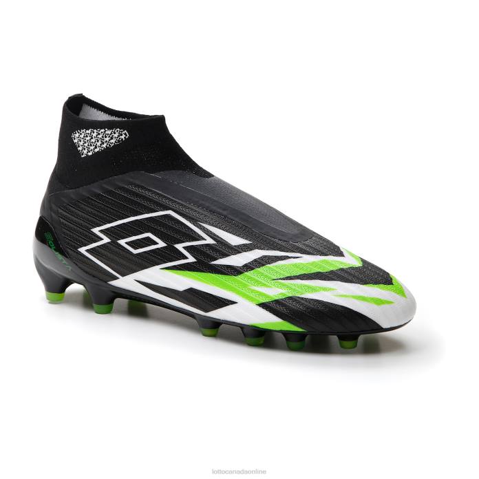 SOLISTA 100 VI GRAVITY FG ALL BLACK/ALL WHITE/SPRING GREEN Lotto Man Shoes 0Z6F146