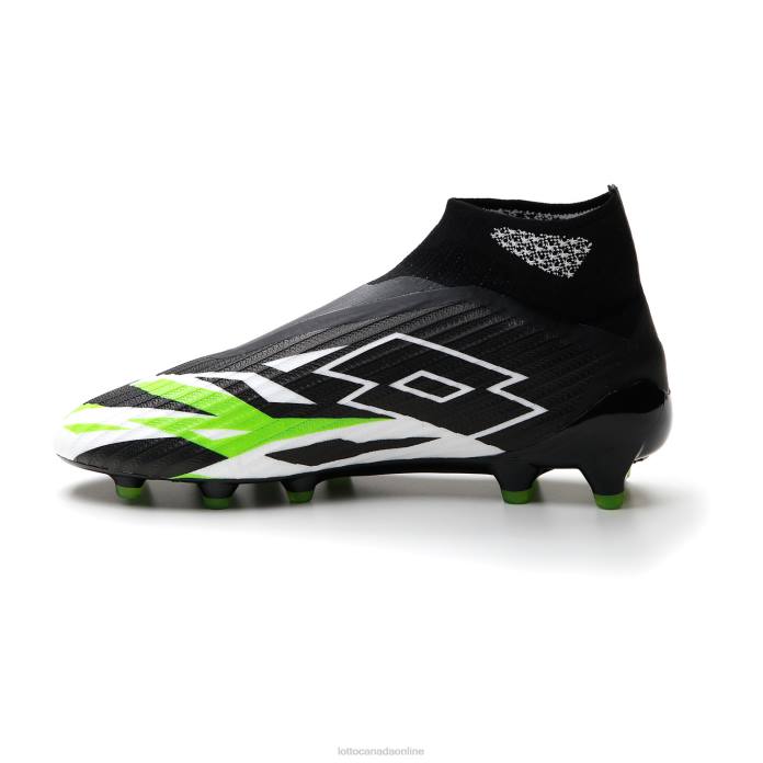 SOLISTA 100 VI GRAVITY FG ALL BLACK/ALL WHITE/SPRING GREEN Lotto Man Shoes 0Z6F146