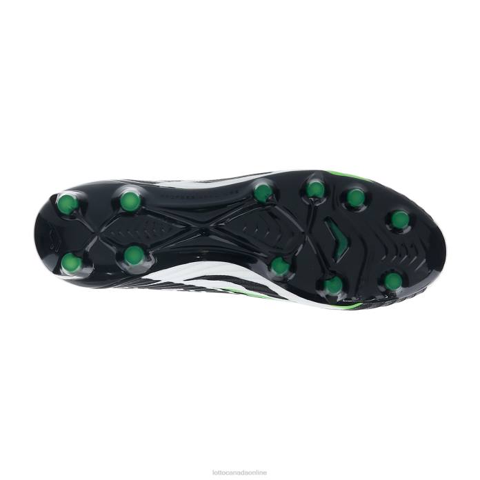 SOLISTA 100 VI GRAVITY FG ALL BLACK/ALL WHITE/SPRING GREEN Lotto Man Shoes 0Z6F146