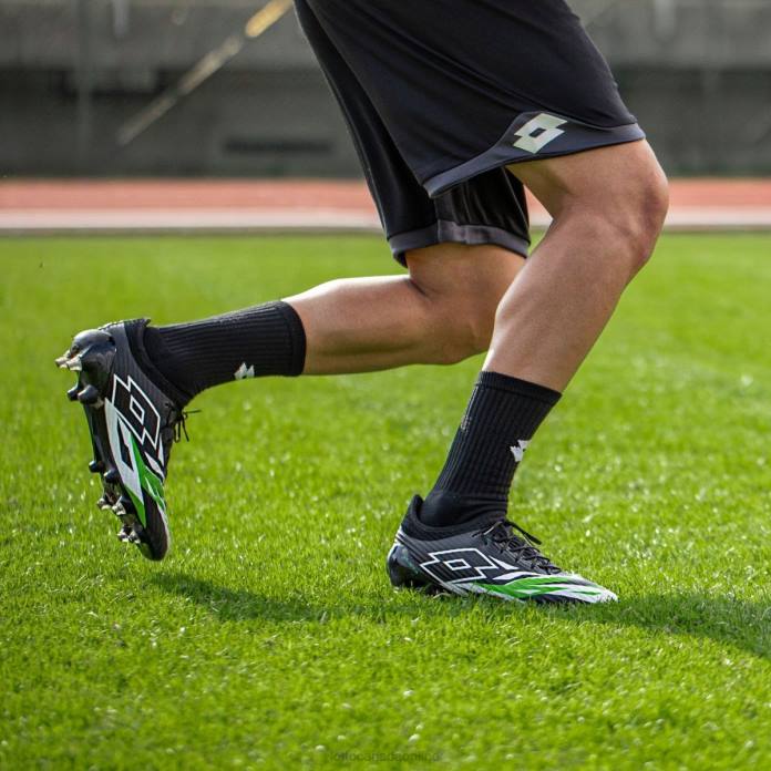 SOLISTA 200 VI SGX ALL BLACK/ALL WHITE/SPRING GREEN Lotto Man Shoes 0Z6F156