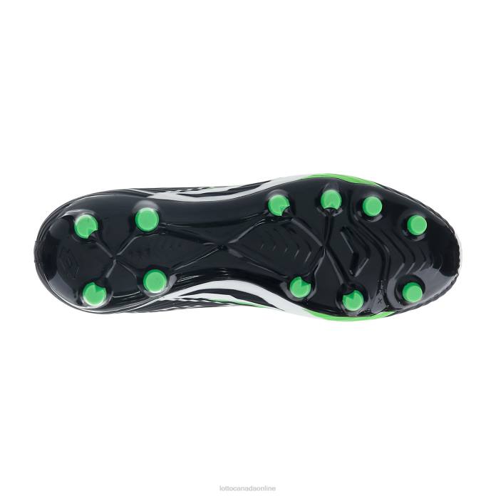 SOLISTA 300 VI GRAVITY FG ALL BLACK/ALL WHITE/SPRING GREEN Lotto Man Shoes 0Z6F157