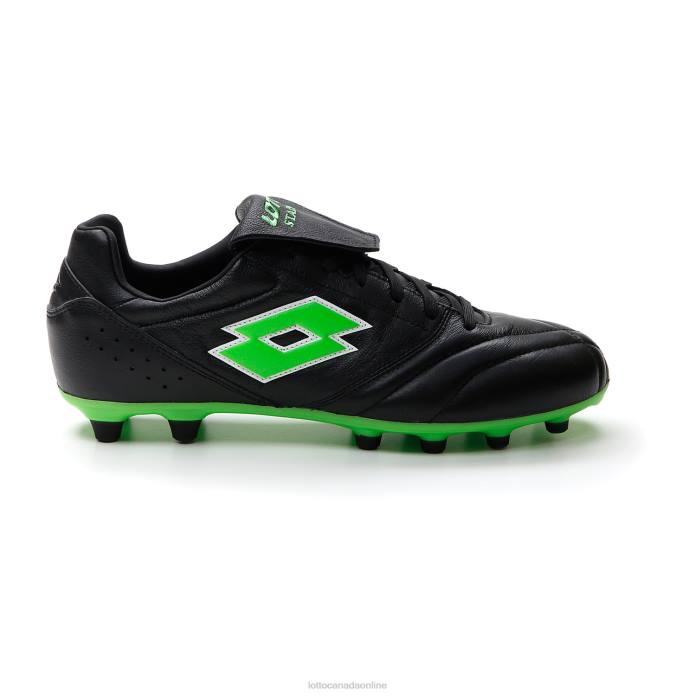 STADIO 200 III FG ALL BLACK/SPRING GREEN Lotto Man Shoes 0Z6F166