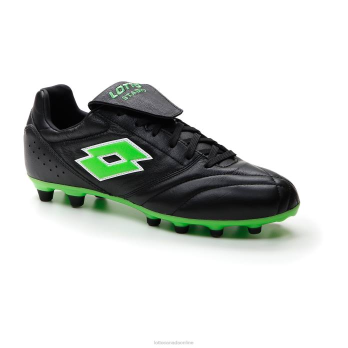 STADIO 200 III FG ALL BLACK/SPRING GREEN Lotto Man Shoes 0Z6F166