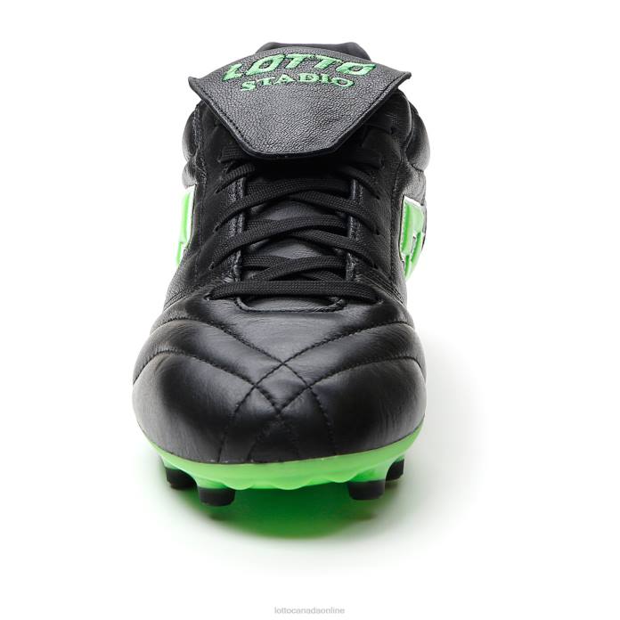 STADIO 200 III FG ALL BLACK/SPRING GREEN Lotto Man Shoes 0Z6F166