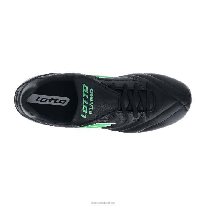 STADIO 200 III FG ALL BLACK/SPRING GREEN Lotto Man Shoes 0Z6F166