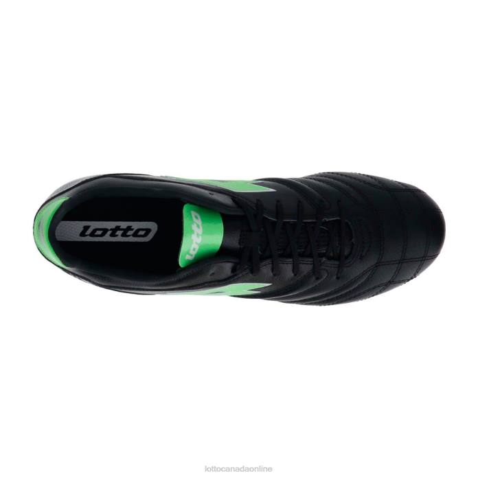 STADIO 300 III FG ALL BLACK/SPRING GREEN Lotto Man Shoes 0Z6F173