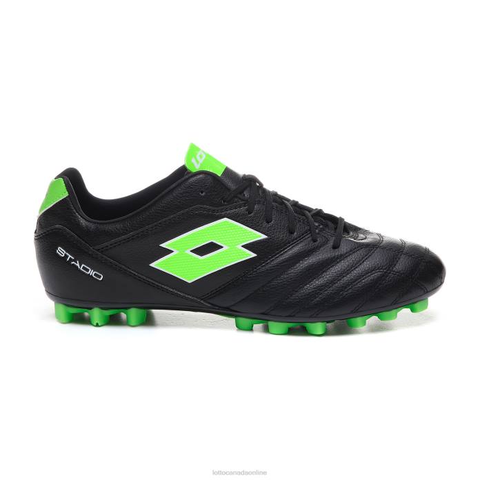 STADIO 300 II AGM ALL BLACK/SPRING GREEN Lotto Man Shoes 0Z6F148