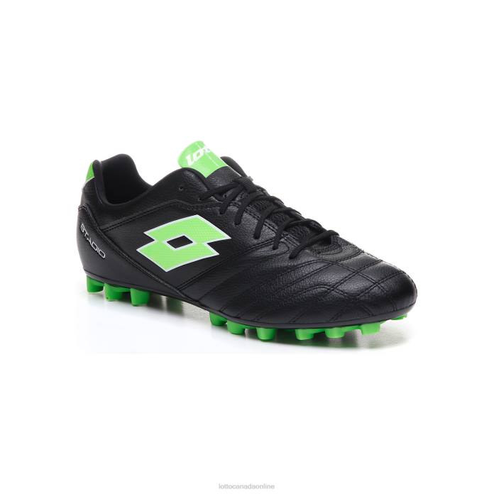 STADIO 300 II AGM ALL BLACK/SPRING GREEN Lotto Man Shoes 0Z6F148