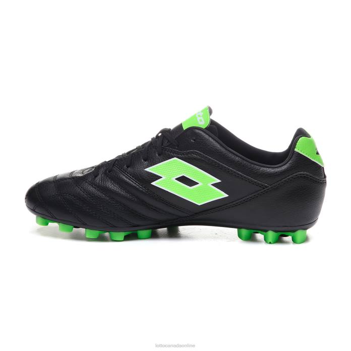 STADIO 300 II AGM ALL BLACK/SPRING GREEN Lotto Man Shoes 0Z6F148