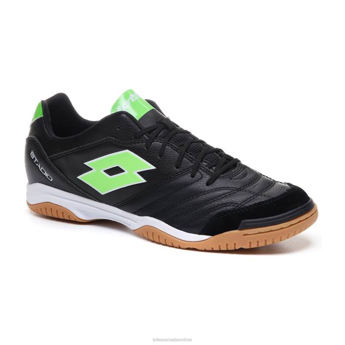 STADIO 300 II ID ALL BLACK/SPRING GREEN Lotto Man Shoes 0Z6F188