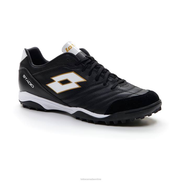 STADIO 300 II TF ALL BLACK/ALL WHITE/LIGHT PLATINO Lotto Man Shoes 0Z6F200