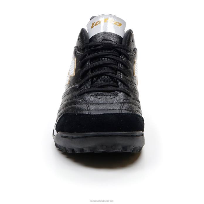 STADIO 300 II TF ALL BLACK/ALL WHITE/LIGHT PLATINO Lotto Man Shoes 0Z6F200