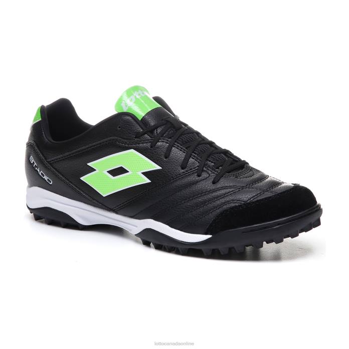 STADIO 300 II TF ALL BLACK/SPRING GREEN Lotto Man Shoes 0Z6F189
