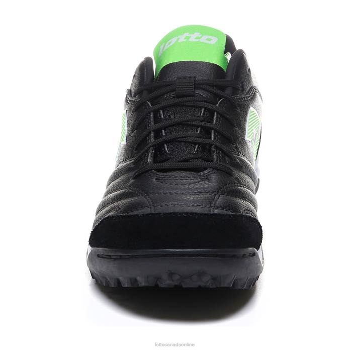 STADIO 300 II TF ALL BLACK/SPRING GREEN Lotto Man Shoes 0Z6F189
