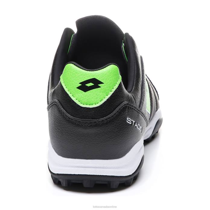 STADIO 300 II TF ALL BLACK/SPRING GREEN Lotto Man Shoes 0Z6F189
