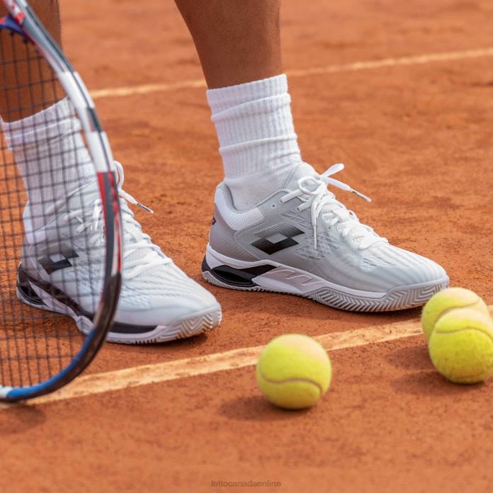 MIRAGE 100 CLY ALL WHITE/ALL BLACK/SILVER METAL 2 Lotto Man Shoes 0Z6F108