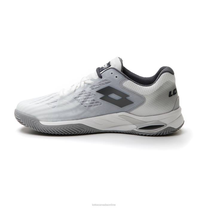 MIRAGE 100 CLY ALL WHITE/ASPHALT/SILVER METAL 2 Lotto Man Shoes 0Z6F96