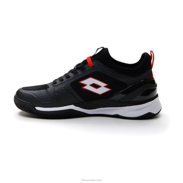 MIRAGE 200 CLY ALL BLACK/ALL WHITE/FLAME RED Lotto Man Shoes 0Z6F117