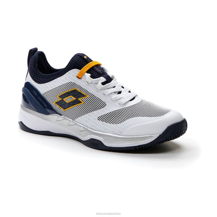 MIRAGE 200 CLY ALL WHITE/NAVY BLUE/SAFFRON Lotto Man Shoes 0Z6F131
