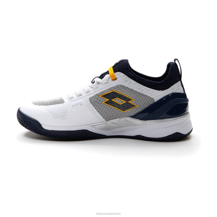 MIRAGE 200 CLY ALL WHITE/NAVY BLUE/SAFFRON Lotto Man Shoes 0Z6F131