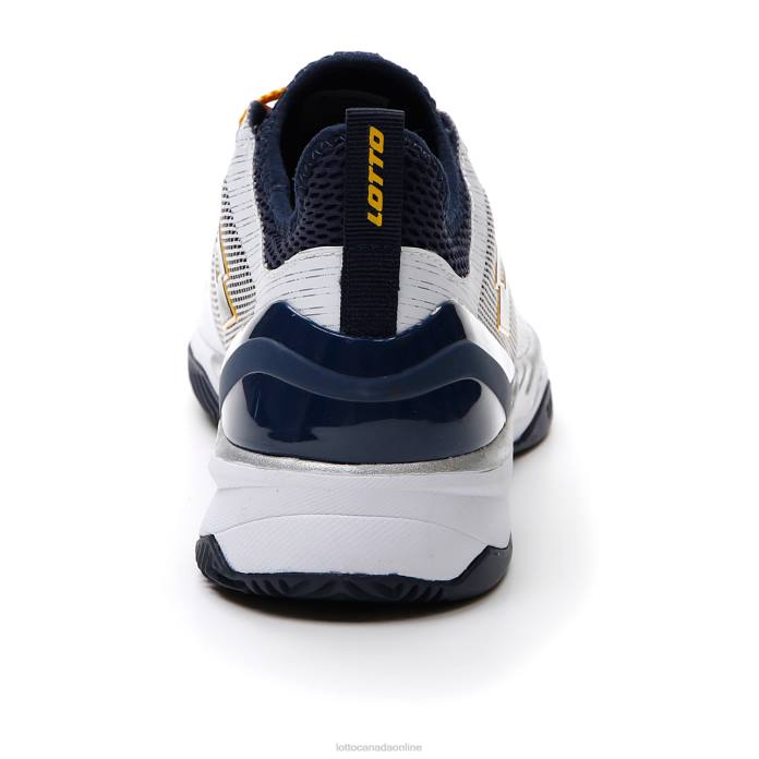 MIRAGE 200 CLY ALL WHITE/NAVY BLUE/SAFFRON Lotto Man Shoes 0Z6F131