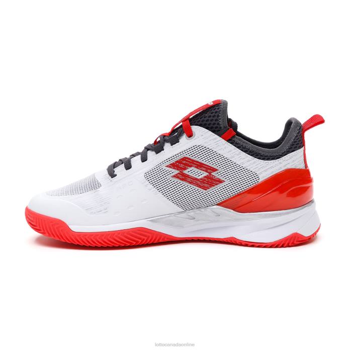 MIRAGE 200 CLY ALL WHITE/RED POPPY/ASPHALT Lotto Man Shoes 0Z6F101