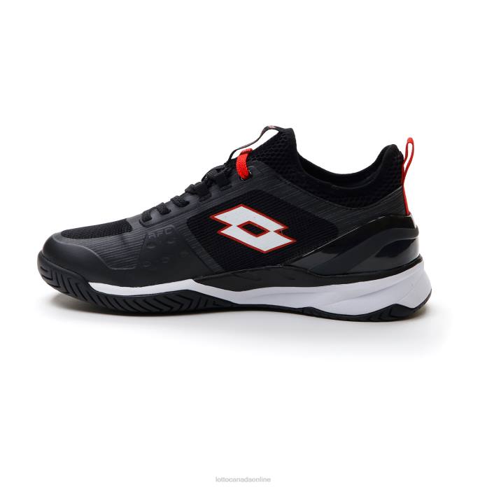 MIRAGE 200 SPD ALL BLACK/ALL WHITE/FLAME RED Lotto Man Shoes 0Z6F114