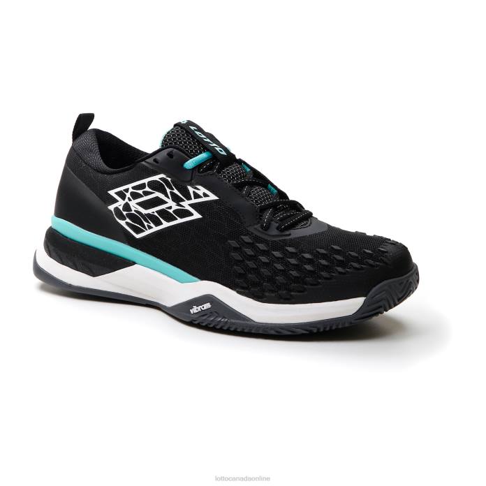 RAPTOR HYPERPULSE 100 CLY ALL BLACK/ALL WHITE/GREEN 929C Lotto Man Shoes 0Z6F94