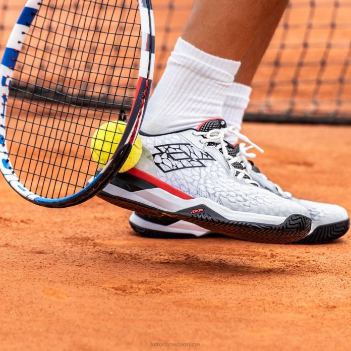 RAPTOR HYPERPULSE 100 CLY ALL WHITE/ALL BLACK/FLAME RED Lotto Man Shoes 0Z6F100