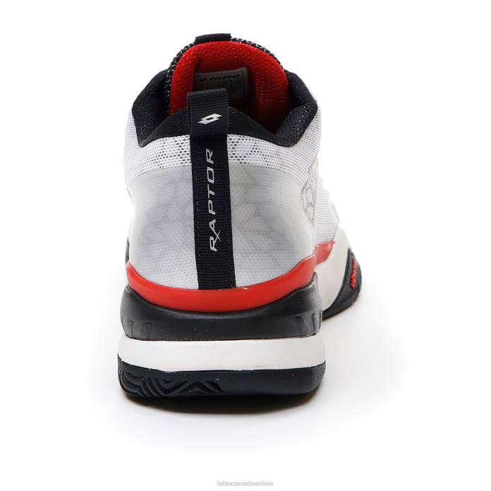 RAPTOR HYPERPULSE 100 CLY ALL WHITE/ALL BLACK/FLAME RED Lotto Man Shoes 0Z6F100