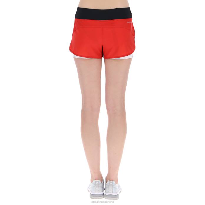 TOP TEN W III SHORT PRT2 PL FLAME RED Lotto Woman Apparel 0Z6F1027