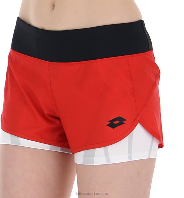 TOP TEN W III SHORT PRT2 PL FLAME RED Lotto Woman Apparel 0Z6F1027