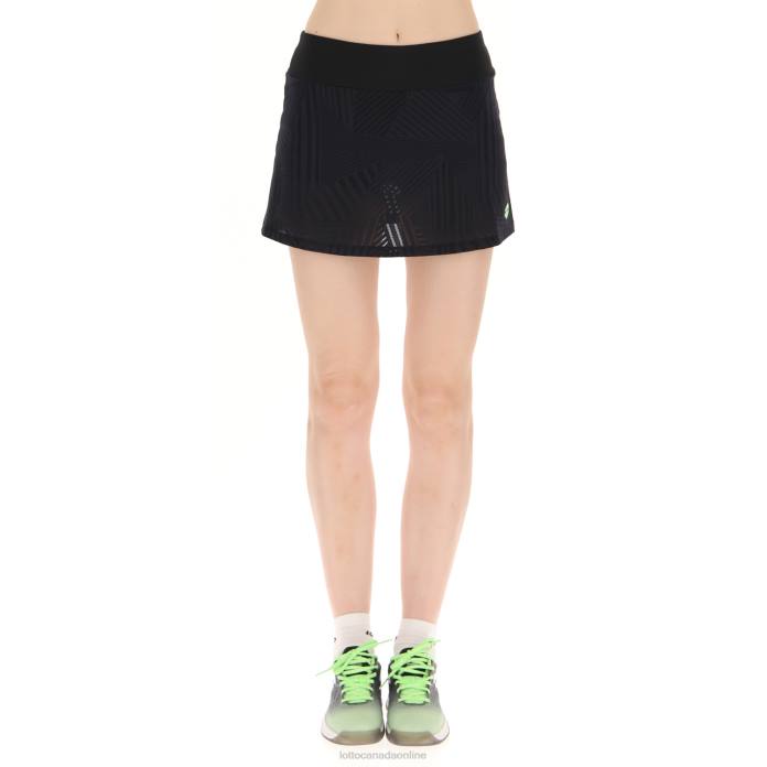 SUPERRAPIDA W V SKIRT ALL BLACK/GREEN APPLE NEO Lotto Woman Apparel 0Z6F1001