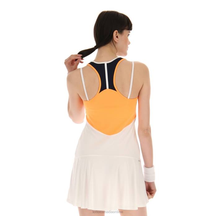 TOP W IV DRESS 1 BRIGHT WHITE/ORANGE BEAT Lotto Woman Apparel 0Z6F1003