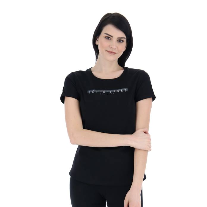 DINAMICO W V TEE JS ALL BLACK Lotto Woman Apparel 0Z6F896