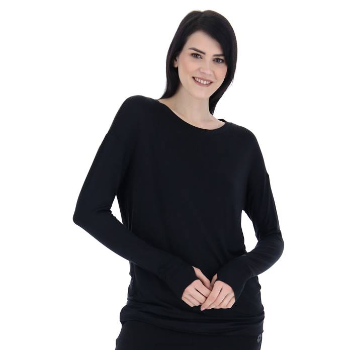 DINAMICO W V TEE LS VI ALL BLACK Lotto Woman Apparel 0Z6F898