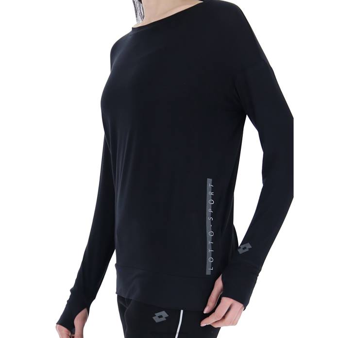 DINAMICO W V TEE LS VI ALL BLACK Lotto Woman Apparel 0Z6F898