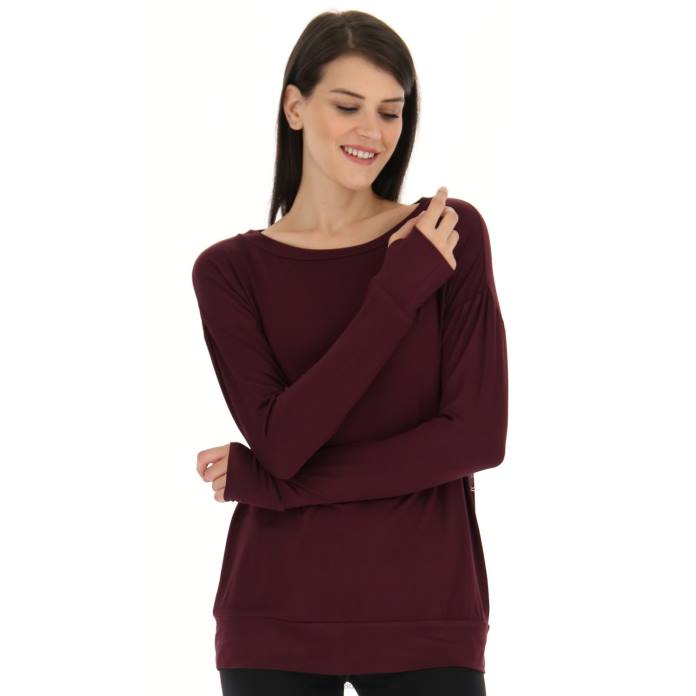 DINAMICO W V TEE LS VI VINEYARD DK RED Lotto Woman Apparel 0Z6F899