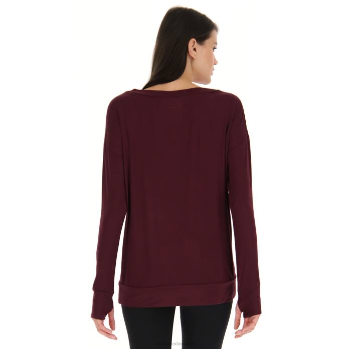 DINAMICO W V TEE LS VI VINEYARD DK RED Lotto Woman Apparel 0Z6F899