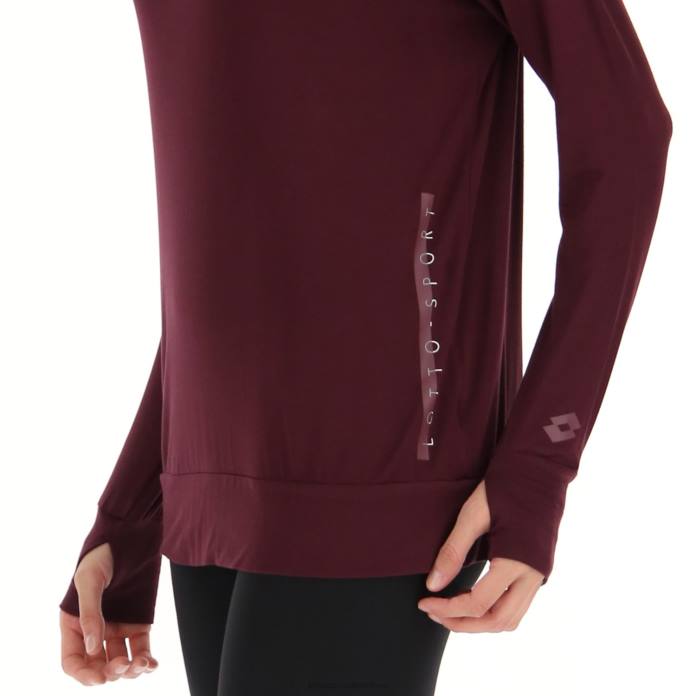 DINAMICO W V TEE LS VI VINEYARD DK RED Lotto Woman Apparel 0Z6F899